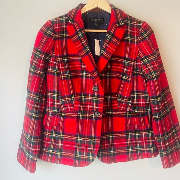 Talbots Red Plaid Blazer NWT - Picture 1 of 8